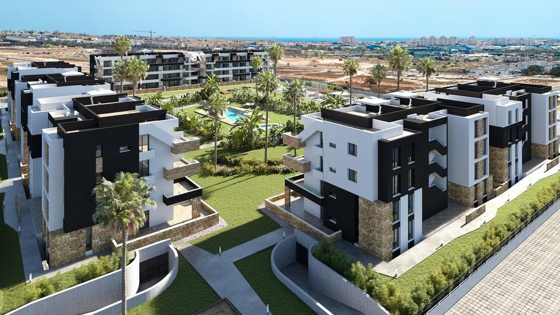 New Residential Development in La Siesta, Torrevieja&#13;&#13;Modern Apartments with Excellent Amenities&#13;This new residential development in La Siesta, Torrevieja offers spacious and contemporary apartments designed for comfort and style. The homes feature 2 bedrooms and 2 bathrooms (one ensuite) with large terraces, distributed across 7 low-rise blocks surrounding an impressive communal area. The gated community provides first-class facilities including adult and children’s swimming pools, landscaped gardens, a barbecue area, children’s playground, padel court, and petanque zone, making it ideal for both relaxation and leisure.&#13;&#13;Prime Location in the Costa Blanca&#13;Located in the growing neighborhood of La Hoya, between the natural salt lagoons of La Mata and Torrevieja, this development offers a perfect balance of tranquility and convenience. Just 3.5 km from the beaches of Torrevieja, residents will enjoy quick access to daily amenities such as supermarkets, restaurants, health centers, cycling routes, and the La Mata Natural Park for hiking. The vibrant city center of Torrevieja, with theaters, cinemas, shopping malls, hospitals, and the Aquopolis water park, is just a short drive away.&#13;&#13;Distances to Main Points of Interest&#13;Torrevieja beaches: 3.5 km&#13;La Marquesa Golf in Ciudad Quesada: 7 km&#13;Habaneras Shopping Center: 2 km&#13;Alicante Airport: 40 km&#13;Murcia Corvera Airport: 60 km&#13;&#13;High-Quality Specifications&#13;Each apartment is built with modern finishes and designed for maximum functionality:&#13;Fully equipped kitchens with appliances included&#13;Motorized shutters&#13;Reinforced security entrance door&#13;Hot water system powered by aerothermal energy&#13;Fully installed ducted air conditioning&#13;Underground parking space and storage room included&#13;&#13;As a special launch offer, the first units sold will include a complete furniture and lighting package, making your new home move-in ready from day one.&#13;&#13;A Vibrant Mediterranean Lifestyle&#13;Torrevieja is one of the most popular destinations on the Costa Blanca, offering more than 300 days of sunshine per year, cultural events, lively promenades, and excellent facilities for water sports. With its mix of traditional Spanish charm and modern amenities, it is an ideal place for permanent living, a holiday retreat, or a smart investment opportunity.&#13;&#13;Your New Home Awaits in Torrevieja&#13;This development combines luxury, convenience, and an unbeatable location by the sea. Contact us today to arrange a visit and secure your dream property in the Costa Blanca.&#13;