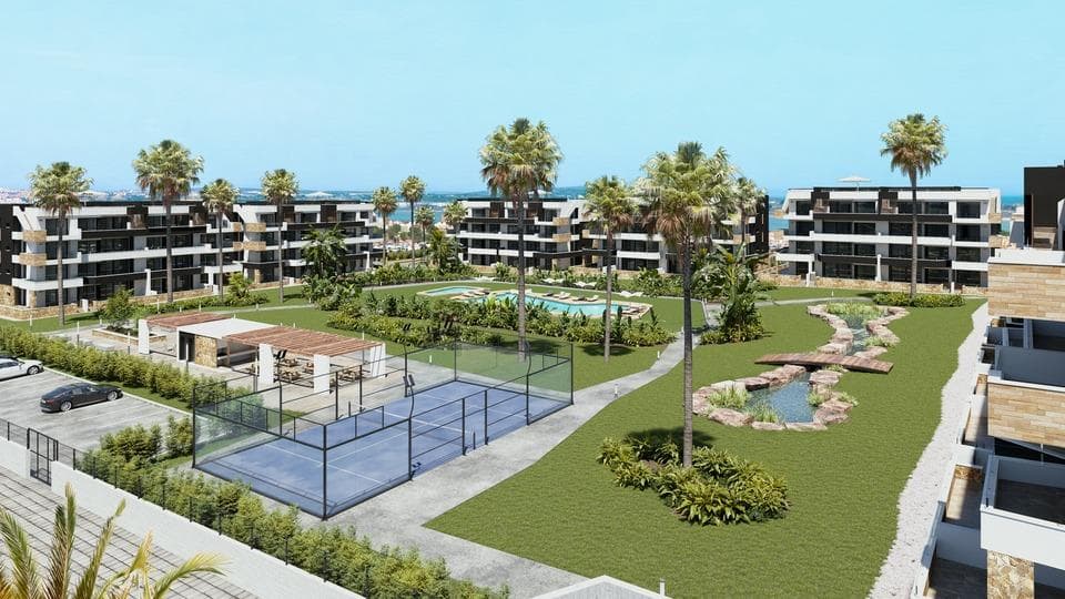 New Residential Development in La Siesta, Torrevieja&#13;&#13;Modern Apartments with Excellent Amenities&#13;This new residential development in La Siesta, Torrevieja offers spacious and contemporary apartments designed for comfort and style. The homes feature 2 bedrooms and 2 bathrooms (one ensuite) with large terraces, distributed across 7 low-rise blocks surrounding an impressive communal area. The gated community provides first-class facilities including adult and children’s swimming pools, landscaped gardens, a barbecue area, children’s playground, padel court, and petanque zone, making it ideal for both relaxation and leisure.&#13;&#13;Prime Location in the Costa Blanca&#13;Located in the growing neighborhood of La Hoya, between the natural salt lagoons of La Mata and Torrevieja, this development offers a perfect balance of tranquility and convenience. Just 3.5 km from the beaches of Torrevieja, residents will enjoy quick access to daily amenities such as supermarkets, restaurants, health centers, cycling routes, and the La Mata Natural Park for hiking. The vibrant city center of Torrevieja, with theaters, cinemas, shopping malls, hospitals, and the Aquopolis water park, is just a short drive away.&#13;&#13;Distances to Main Points of Interest&#13;Torrevieja beaches: 3.5 km&#13;La Marquesa Golf in Ciudad Quesada: 7 km&#13;Habaneras Shopping Center: 2 km&#13;Alicante Airport: 40 km&#13;Murcia Corvera Airport: 60 km&#13;&#13;High-Quality Specifications&#13;Each apartment is built with modern finishes and designed for maximum functionality:&#13;Fully equipped kitchens with appliances included&#13;Motorized shutters&#13;Reinforced security entrance door&#13;Hot water system powered by aerothermal energy&#13;Fully installed ducted air conditioning&#13;Underground parking space and storage room included&#13;&#13;As a special launch offer, the first units sold will include a complete furniture and lighting package, making your new home move-in ready from day one.&#13;&#13;A Vibrant Mediterranean Lifestyle&#13;Torrevieja is one of the most popular destinations on the Costa Blanca, offering more than 300 days of sunshine per year, cultural events, lively promenades, and excellent facilities for water sports. With its mix of traditional Spanish charm and modern amenities, it is an ideal place for permanent living, a holiday retreat, or a smart investment opportunity.&#13;&#13;Your New Home Awaits in Torrevieja&#13;This development combines luxury, convenience, and an unbeatable location by the sea. Contact us today to arrange a visit and secure your dream property in the Costa Blanca.&#13;