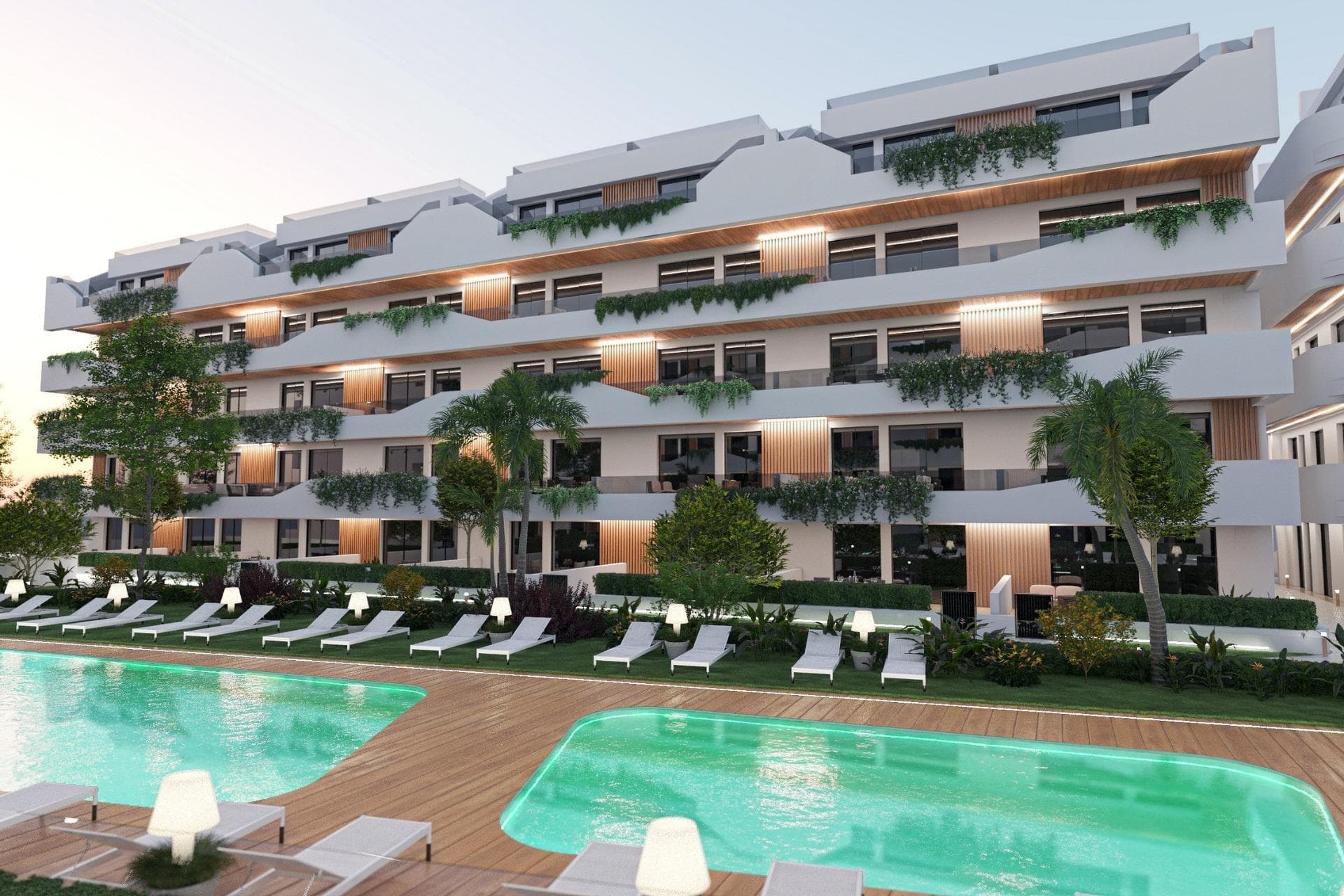 New Build Tourist Apartments in Santiago de la Ribera, San Javier – Just 750m from the Beach&#13;&#13;Exclusive Development on the Costa Cálida&#13;This exclusive residential complex of 125 tourist apartments is located in Santiago de la Ribera (San Javier), a charming seaside town on the Costa Cálida, renowned for its beautiful sandy beaches, relaxed Mediterranean lifestyle, and excellent year-round climate. With the Mar Menor just 750 meters away, these homes offer the perfect combination of comfort, style, and proximity to the sea.&#13;&#13;Modern Apartments with Multiple Options&#13;The development offers spacious 3-bedroom, 2-bathroom apartments, including an ensuite master bedroom. Buyers can choose from:&#13;Ground floor units with private garden&#13;Middle floor apartments with large terraces&#13;Penthouses with private solarium&#13;&#13;Each home is designed to maximize natural light and outdoor living. Features include fully fitted and furnished kitchens with appliances, interior and exterior lighting, bathrooms with furniture and shower screens. Every property comes with a surface parking space, while underground parking and storage rooms are available at an additional cost.&#13;&#13;Premium Amenities and Services&#13;Owners will enjoy a modern building equipped with elevators, two communal swimming pools, and beautifully landscaped gardens. The homes include pre-installation of ducted air conditioning for year-round comfort.&#13;&#13;A Smart Investment Opportunity&#13;These apartments come with a tourist license already granted, making them an excellent investment for holiday rentals. Owners can generate income through short-term rentals while also enjoying the property for their own family holidays. Please note that these residences are intended for vacation use and cannot be used as permanent homes.&#13;&#13;Prime Location in San Javier&#13;The development is strategically located close to all essential services and leisure activities. Distances to main points of interest:&#13;Mar Menor beach: 750 m&#13;La Ribera Shopping Center: 2 km&#13;Dos Mares Shopping Center: 3 km&#13;Roda Golf: 5 km&#13;Lo Pagán Marina: 4 km&#13;Murcia Airport (Corvera): 40 km&#13;Cartagena: 30 km&#13;Murcia City: 40 km&#13;&#13;Make Your Coastal Dream Come True&#13;This new build project in Santiago de la Ribera represents a unique opportunity to enjoy the Mediterranean lifestyle while making a smart rental investment.&#13;Contact us today for more details or to schedule a viewing of these modern tourist apartments just steps from the Mar Menor.&#13;