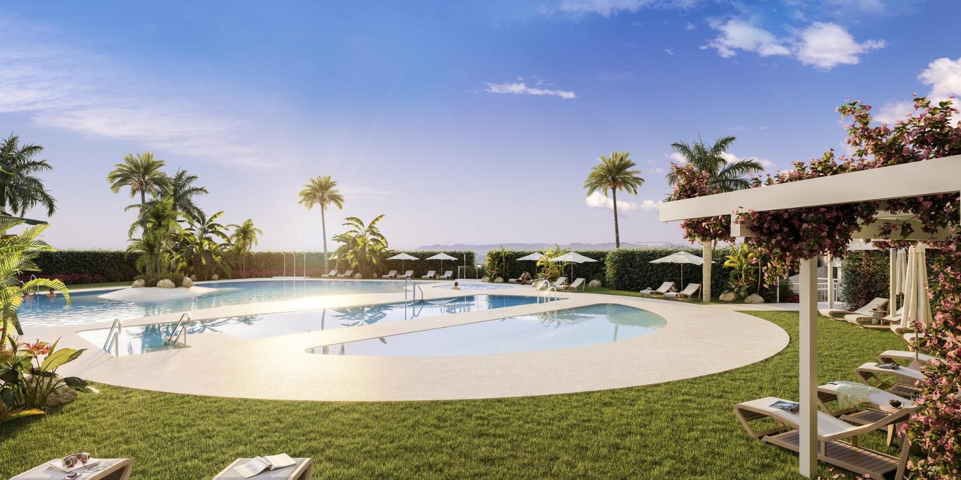 Luxury Resort in Villajoyosa – A Seaside Paradise&#13;&#13;Discover a Unique Residential Complex in Playa del Torres&#13;Located less than a 5-minute walk from the serene Playa del Torres in Villajoyosa, this exclusive new development offers 164 modern apartments and penthouses with 1 to 3 bedrooms. Designed to provide the ultimate lifestyle, the community combines luxury, relaxation, and unparalleled amenities in a tranquil Mediterranean setting.&#13;&#13;Exceptional Amenities for All Residents&#13;The heart of this development is the Roof Top, situated on the rooftop of Block 2. This thoughtfully designed space includes a stunning pool with panoramic views, Chill-out areas, a barbecue zone, a multi-use area, and a gazebo, perfect for socializing or unwinding.&#13;Indoor social lounge, ideal for gourmet dining with friends or as a coworking space.&#13;For water lovers, the complex features:&#13;Tropical-style pools with beach-style access.&#13;A heated swimming lane pool, a children’s pool, and a heated jacuzzi.&#13;Fitness enthusiasts can enjoy:&#13;Indoor and outdoor gyms, complete with a calisthenics circuit.&#13;A putting green and mini golf for leisure activities.&#13;&#13;Modern Homes with Premium Features&#13;Each apartment is equipped with:&#13;A fully fitted kitchen with high-quality appliances, including a refrigerator, microwave, oven, dishwasher, and an integrated washer/dryer.&#13;Energy-efficient aerothermal systems for hot water and air conditioning.&#13;Radiant floor heating in bathrooms.&#13;High-quality PVC windows with thermal insulation and double glazing.&#13;Private parking and storage space for added convenience.&#13;The building boasts an A energy rating, ensuring maximum efficiency and sustainability.&#13;&#13;Perfect Location in Villajoyosa&#13;Nestled in Playa del Torres, this complex offers a peaceful retreat surrounded by natural beauty. The beach’s crystal-clear waters and turquoise hues provide an idyllic backdrop for relaxation. The development is conveniently located:&#13;2 km from Villajoyosa’s charming town center.&#13;10 km from Benidorm, with its vibrant nightlife and shopping.&#13;30 minutes by car to Alicante Airport.&#13;&#13;Villajoyosa, known for its colorful houses and rich history, remains an authentic Mediterranean gem. Recently recognized as the “Best Secret Destination in Europe 2024” by European Best Destinations, this town blends tradition, natural beauty, and tranquility.&#13;&#13;Your Dream Home Awaits in Playa del Torres&#13;Experience the best of modern living in a natural paradise. With its prime location, luxurious amenities, and contemporary design, this development is perfect for those seeking a home by the sea. Contact us today to schedule a visit and make this stunning property yours!&#13;