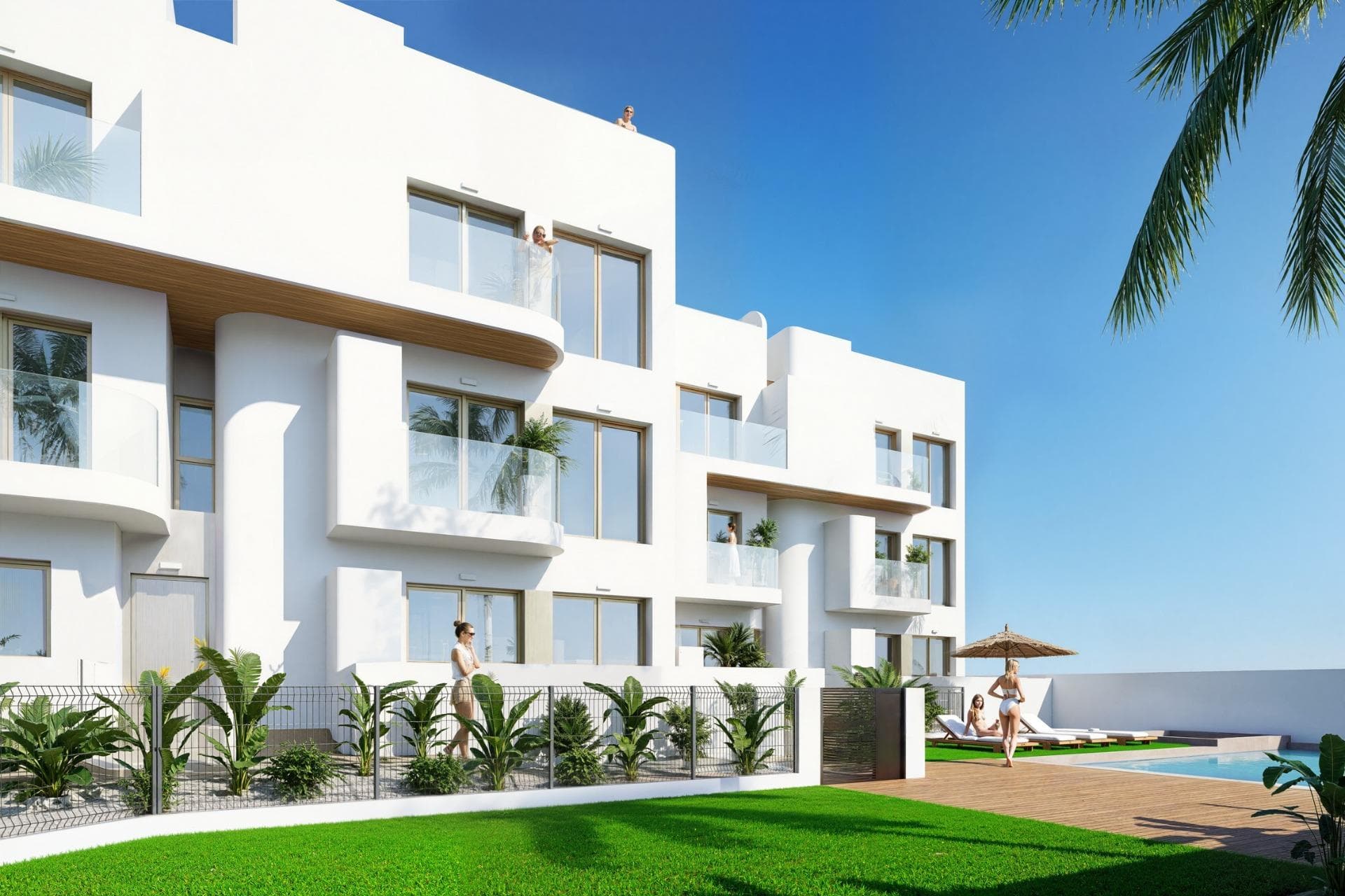 New Build Residential Complex in Los Alcázares on the Frontline of Serena Golf&#13;&#13;Exclusive Living on the Costa Cálida&#13;Discover this new residential development in Los Alcázares, perfectly located on the frontline of Serena Golf and just 1.3 km from the beaches of the Mar Menor. Nestled in the heart of the Costa Cálida, this project combines modern architecture, comfort, and exceptional surroundings. With excellent road connections, the complex is only 30 km from Murcia Airport (25 minutes) and 90 km from Alicante Airport (55 minutes), offering easy access to Cartagena, Murcia, and the Costa Blanca.&#13;&#13;Contemporary Homes with Exceptional Design&#13;The residential complex includes 18 elegant apartments and 7 exclusive villas, each designed to maximize space, light, and functionality. Residents will enjoy breathtaking views of the golf course and, from the upper floors, the sparkling waters of the Mar Menor.&#13;&#13;Choose from:&#13;Apartments with 2 or 3 bedrooms and 2 bathrooms, all with dual orientation and two terraces for all-day sunlight.&#13;Ground-floor apartments with private gardens.&#13;Middle-floor units with large terraces.&#13;Penthouses with two terraces, private solarium, and panoramic views.&#13;Detached villas on the frontline of golf, with 3 bedrooms, 2 bathrooms, basement, solarium, and private pool.&#13;&#13;Premium Features and Amenities&#13;Every home is equipped with high-quality finishes and modern comforts, including:&#13;Parking space and storage room&#13;Aerothermal hot water system&#13;Pre-installed ducted air conditioning&#13;Electric shutters and full lighting package&#13;Fully fitted bathrooms with furniture and shower screens&#13;Communal swimming pool and landscaped gardens&#13;Elevator in the apartment blocks&#13;&#13;Perfect Location for Golf and Beach Lovers&#13;Situated in a privileged enclave, the development is surrounded by the peaceful greenery of Serena Golf and lies just a short walk from the warm, shallow waters of the Mar Menor. This unique area offers year-round opportunities for swimming, sailing, paddleboarding, and other water sports, making it ideal for both relaxation and activity.&#13;&#13;Key distances:&#13;Beach (Mar Menor): 1.3 km&#13;Serena Golf: Adjacent to the complex&#13;Los Alcázares town center: 2 km&#13;Cartagena: 22 km&#13;Murcia city: 40 km&#13;Murcia Airport: 30 km (25 minutes)&#13;Alicante Airport: 90 km (55 minutes)&#13;&#13;Secure Your Mediterranean Lifestyle&#13;This development in Los Alcázares offers the perfect combination of beach, golf, and modern living. Whether as a permanent residence, holiday retreat, or investment, it provides everything needed for an authentic Mediterranean lifestyle.&#13;Contact us today to arrange a visit and secure your new home on the Costa Cálida.&#13;