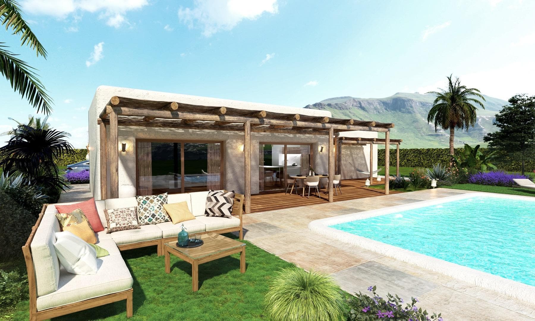 Newly built villas on spacious rural plots in Pinoso, Alicante&#13;&#13;Quiet Mediterranean living in the heart of nature&#13;Discover this exclusive project of newly built villas in Pinoso, a charming town in the interior of the province of Alicante known for its traditional Spanish character, beautiful mountainous landscapes and peaceful surroundings. Perfect for those seeking privacy and space, these villas are built on rustic plots of over 10,000 m² and offer the perfect combination of modern comfort and country living, just 45 km from the coast.&#13;&#13;Customisable villas with multiple layout options&#13;Choose from several villa models with 2, 3 or 4 bedrooms and 2 bathrooms (one of them en suite), all designed on a single floor for maximum comfort. The final price is calculated based on the chosen design, the construction system (slab or structure) and the selected plot. For this advertisement, a plot priced at €60,000 has been considered. If another plot is chosen, the difference will be paid or charged depending on the price of the plot.&#13;&#13;Each villa has a spacious open-plan kitchen and living room, fitted wardrobes and high-quality finishes throughout. Large windows fill the homes with natural light and provide a seamless integration between indoor and outdoor spaces.&#13;&#13;Exceptional outdoor spaces with private swimming pool&#13;Each property is located in a fenced area of approximately 2,500 m² within a 10,000 m² rustic plot, ensuring great privacy and space. The villas include an 8 x 4 m private swimming pool, a porch, a storage room and private outdoor parking.&#13;&#13;Enjoy the peaceful views of the surrounding countryside and mountains while relaxing in your pool or entertaining guests in your spacious garden.&#13;&#13;High-quality construction and modern features&#13;Built under a self-build scheme with delivery approximately 12 months after planning permission is granted, each villa is equipped with top-of-the-range specifications, including:&#13;Armoured entrance door and motorised gate for vehicles&#13;Motorised blinds in the bedrooms&#13;Fully fitted kitchen&#13;Bathrooms with furniture, mirrors and shower screens&#13;Pre-installation for ducted air conditioning&#13;Aerothermal hot water system&#13;&#13;Prime location close to key destinations&#13;Pinoso offers all essential amenities, including shops, restaurants, schools and healthcare services, while maintaining a relaxed and authentically Spanish atmosphere. It is surrounded by natural parks, vineyards and hiking trails, ideal for outdoor enthusiasts.&#13;&#13;Key distances:&#13;Elche: 33 km&#13;Costa Blanca beaches: 45 km&#13;Alicante Airport: 45 km&#13;&#13;Your perfect rural retreat in Alicante&#13;These newly built villas in Pinoso combine the tranquillity of rural life with the comfort of modern design, making them ideal for permanent living, holidays or as an investment.&#13;&#13;Contact us today for more information or to start designing your dream home in Pinoso.&#13;