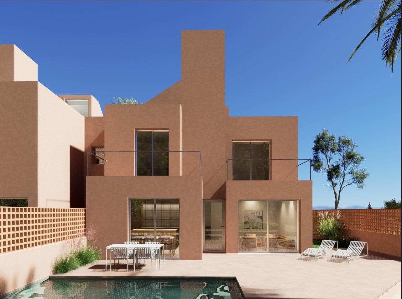 New Build Villas at El Alba Mediterranean Resort in Torre PachecoModern Living in a Growing Resort EnvironmentDiscover this exclusive new build promotion of only 6 independent and semi independent villas located within El Alba Mediterranean Resort, in Torre Pacheco, Murcia. This emerging residential area combines modern architecture, leisure facilities and a relaxed Mediterranean lifestyle. Set between the Terrazas de la Torre Golf Club and the town of Roldan, the location offers tranquility while remaining close to all essential services, including supermarkets, restaurants, bars and banks.Contemporary Villas with Private Outdoor SpaceThese modern villas are distributed over two floors and offer a choice of 2 or 3 bedrooms and 2 bathrooms. Each home features an open plan kitchen and living area designed to maximize natural light and comfort. The first floor includes open terraces ideal for enjoying the mild climate, while the ground floor opens onto a private garden with swimming pool. Parking is available within each private plot.The interiors are elegant and functional, making these homes ideal for permanent living, holiday use or investment. Bedrooms are fitted with built in wardrobes with drawers, and bathrooms are delivered fully equipped with furniture with mirror and shower screens.High Quality Specifications and FinishesAll villas are built to a high standard using quality materials and finishes. Kitchens come fully furnished and equipped with appliances, while Porcelanosa finishes are used throughout the kitchens, bathrooms and tiling, adding a premium touch. Additional features include exterior carpentry with thermal break and double glazing, motorized shutters in bedrooms and pre installation of ducted air conditioning. Each home also benefits from a private swimming pool.Resort Facilities and Local AmenitiesEl Alba Mediterranean Resort offers an excellent range of communal facilities designed for all ages. Residents can enjoy a clubhouse with restaurant and chill out area, communal swimming pool, bowling area, paddle courts and a childrens play zone. A small commercial center is currently under development within the resort, adding further convenience with shops and services close to home.Excellent Location Near Golf, Beaches and AirportsThe resort is surrounded by several award winning golf courses, making it an attractive option for golf enthusiasts. The beaches of the Mar Menor are approximately 15 km away, offering calm waters and a wide range of water sports. Murcia International Airport is just 20 km away, while Cartagena is around 30 km and Murcia city approximately 40 km. Alicante Airport can be reached in about 90 km. Easy access to the motorway network allows fast and convenient travel throughout the region.Your New Home on the Costa CalidaThese new build villas in El Alba Mediterranean Resort offer excellent value, modern design and a strategic location close to golf, beaches and services. Contact us today to receive more information or to arrange a viewing and secure your place in this exciting new development in Torre Pacheco.