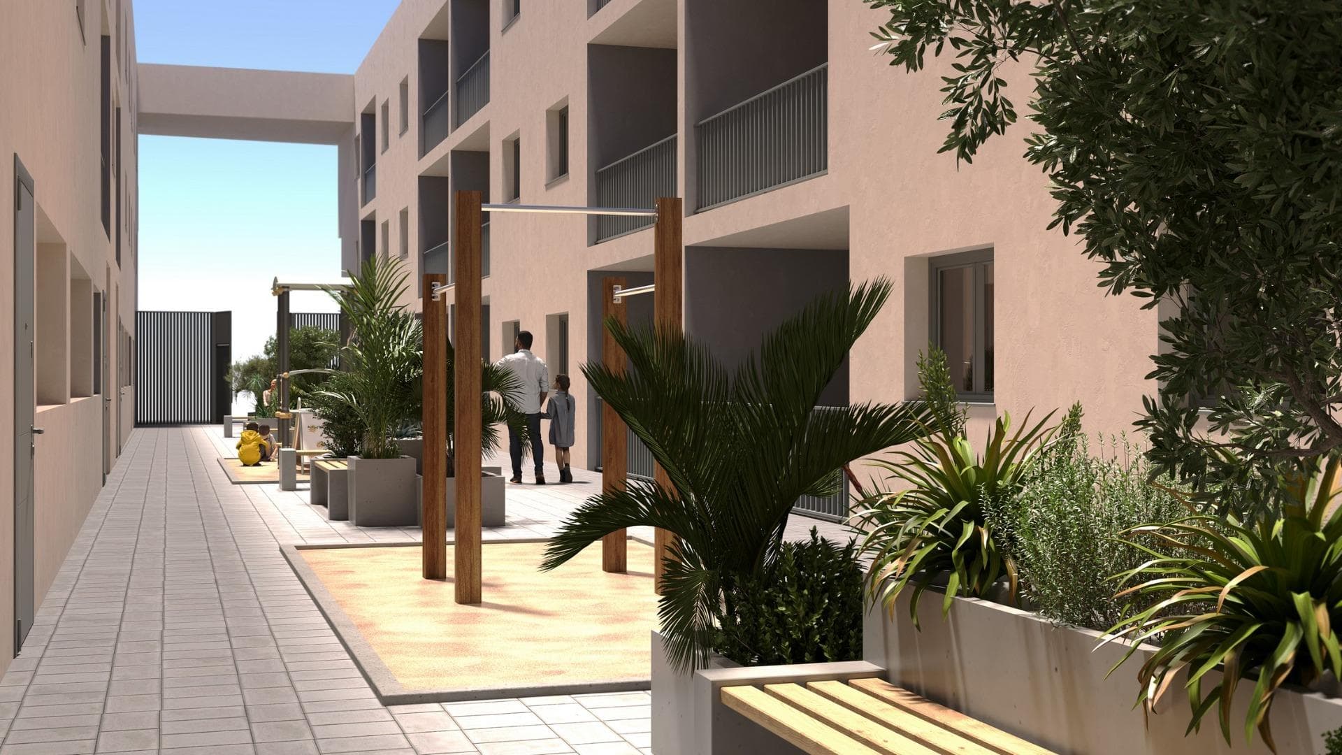 Modernos apartamentos de nueva construcción en el centro de San Miguel de SalinasVida contemporánea en un entorno mediterráneo saludableSituada en la encantadora localidad de San Miguel de Salinas, a solo 10 km del mar Mediterráneo, esta nueva promoción residencial ofrece el equilibrio perfecto entre el confort moderno y el entorno natural. La zona es conocida por sus salinas cercanas y su excepcional microclima, considerado uno de los más saludables de Europa. Esta tranquila pero animada localidad permite a sus residentes disfrutar del auténtico estilo de vida mediterráneo, a la vez que se encuentra a poca distancia de tiendas, restaurantes, supermercados y todos los servicios esenciales.San Miguel de Salinas se encuentra ligeramente hacia el interior de la Costa Blanca Sur, lo que ofrece vistas despejadas, aire fresco y fácil acceso a playas, campos de golf y zonas comerciales.Apartamentos elegantes diseñados para ofrecer comodidad y eficienciaEl proyecto consta de dos modernos edificios separados por una zona ajardinada comunitaria. Hay un total de 56 apartamentos contemporáneos disponibles con 1, 2 o 3 dormitorios, cada uno con terraza privada. Todas las viviendas han sido diseñadas pensando en la comodidad, la estética y la eficiencia energética, utilizando materiales de alta calidad y modernos sistemas de aislamiento.Cada apartamento incluye:Puerta de entrada blindadaCuartos de baño con tocadoresPreinstalación de aire acondicionado por conductosCertificado energético de clase ALa distribución y orientación de las viviendas garantizan la luz natural durante todo el día, creando interiores luminosos y acogedores, ideales tanto para vivir de forma permanente como para pasar las vacaciones.Excepcionales zonas comunes para el relax y la vida socialLa zona común de la planta baja está diseñada como el corazón social de la urbanización, rodeada de jardines, zonas de descanso, aparcamiento para bicicletas y un parque infantil. Es un punto de encuentro ideal para residentes de todas las edades.En la azotea, le espera una impresionante zona de ocio de 350 m2. Este espacio incluye una piscina de 70 m2 con una zona separada para niños, pérgolas, tumbonas y zonas de sombra, lo que permite a los residentes relajarse mientras disfrutan de unas vistas panorámicas. Se puede acceder fácilmente a la azotea mediante uno de los tres ascensores y cuenta con instalaciones sanitarias para mayor comodidad.Excelente ubicación cerca de los principales puntos de interésPlayas mediterráneas a 10 kmCentro comercial Zenia Boulevard a 9 kmVillamartin Golf a 6 kmLas Colinas Golf a 8 kmPuerto deportivo de Torrevieja a 12 kmAeropuerto de Alicante a 60 kmAeropuerto de Murcia Corvera a 55 kmUna inversión inteligente en la Costa Blanca SurEste complejo residencial combina una arquitectura moderna, acabados de calidad y una ubicación céntrica privilegiada, lo que lo convierte en una excelente opción para vivir, disfrutar de las vacaciones o invertir en alquiler.Póngase en contacto con nosotros hoy mismo para obtener más información o concertar una visita a estos modernos apartamentos en San Miguel de Salinas.