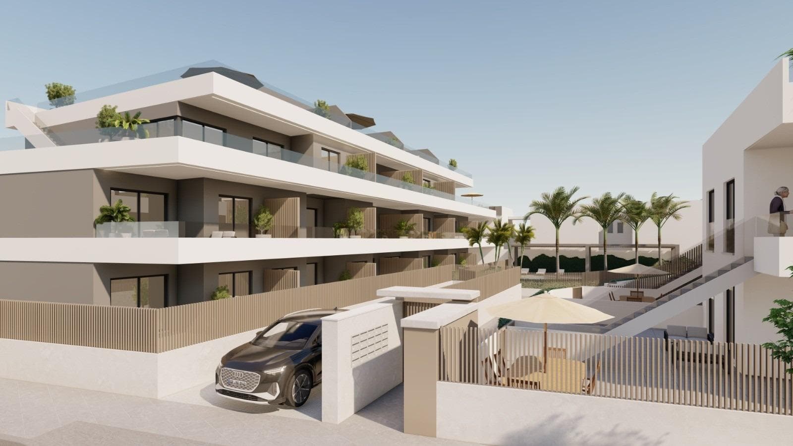 New Build Apartments and Bungalows for Sale in Pilar de la Horadada Near the BeachExclusive Residential Development on the Southern Costa BlancaDiscover this modern new build residential complex located in Pilar de la Horadada, the southernmost town on the Costa Blanca. This boutique development offers a selection of contemporary apartments and bungalows designed to combine comfort, functionality and Mediterranean lifestyle.The project consists of only 26 carefully designed homes with 2 or 3 bedrooms and 2 bathrooms, making it an ideal option for both permanent residence and holiday living. The complex is located in a quiet residential area within walking distance of the town center, where residents can enjoy restaurants, cafes, supermarkets, local shops and all essential services.Pilar de la Horadada is a charming Spanish town known for its welcoming atmosphere, lively main street and beautiful plazas. With excellent connections to nearby coastal areas and golf resorts, it is a popular destination for international buyers seeking sunshine and quality of life.Apartments and Bungalows with Private Outdoor SpacesThe development offers two different property types to suit various lifestyles.The complex includes 16 modern apartments. Buyers can choose between ground floor units with private gardens, middle floor apartments with spacious terraces or penthouses with private terraces and rooftop solariums. Each apartment includes a parking space and storage room in the underground garage.There are also 10 bungalows available. Ground floor bungalows feature private gardens and parking within the plot, while top floor bungalows offer terraces and private solariums. These upper level homes include parking and storage in the basement.All homes have been designed with bright interiors, open layouts and comfortable living areas that extend naturally to the outdoor spaces.Quality Construction and Modern FeaturesThe homes are built with high quality materials and modern systems to ensure comfort and energy efficiency throughout the year.Furnished kitchensFully equipped bathrooms with shower screens and underfloor heatingEnergy efficient aerothermal hot water systemPre installation for ducted air conditioningResidents also benefit from a communal swimming pool surrounded by landscaped gardens and sunbathing areas, creating a relaxing environment to enjoy the Mediterranean climate.Excellent Location Close to Beaches and GolfThe development enjoys a strategic location close to some of the best beaches and golf courses in the region.Torre de la Horadada beach 3 kmMil Palmeras beach 3 kmLo Romero Golf 6 kmRegion de Murcia International Airport 45 kmAlicante Elche Airport 75 kmThe area also offers excellent road connections to nearby coastal towns, marinas and leisure facilities along both the Costa Blanca and Costa Calida.Find Your New Home in Pilar de la HoradadaThis attractive new build residential complex offers modern homes, quality finishes and a fantastic location close to the beach. Contact us today for more information or to arrange a visit and secure your new property on the Costa Blanca.
