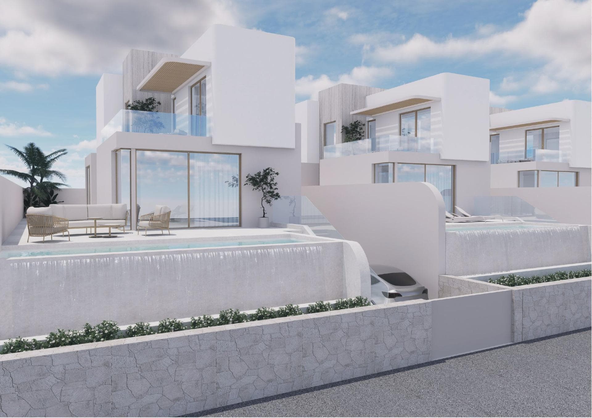 Exclusive New Build Villas with Infinity Pool Near La Finca Golf-AlgorfaBoutique Development next to La Finca Golf Resort-Costa Blanca SouthDiscover this exclusive new build development of only three independent villas located next to La Finca Golf Resort in Algorfa, one of the most prestigious golf destinations on the Costa Blanca South. Surrounded by natural landscapes and offering open views across the Vega Baja countryside, these villas provide privacy, space and a high quality Mediterranean lifestyle.La Finca Golf is a renowned 18 hole golf course known for its excellent maintenance and peaceful setting. The resort also features a hotel, spa, restaurants and sports facilities, making it an ideal location for both permanent living and holiday homes.Spacious Villas with Basement and Flexible Living AreasEach villa offers three bedrooms and four bathrooms, including three en suite, plus an additional guest toilet. The homes are distributed across three levels, designed to maximize comfort and versatility.The basement level of approximately 68 m2 is fully finished, it allocates one bath and it has natural light, offering flexible use as a gym, games room, guest accommodation or additional living space. Outside the living area there is a large area that can be used for parking multiple vehicles or as a private terrace.The main floor features an open plan living and dining area with a fully equipped modern kitchen, one bedroom with en suite bathroom and a guest toilet. Large windows provide direct access to the outdoor terrace and the impressive infinity pool.The upper floor includes two additional bedrooms with en suite bathrooms and access to private terraces with beautiful open views.Modern Design and High Quality FeaturesThese villas are built with a focus on comfort and energy efficiency. Features include fully equipped kitchens with appliances, fitted bathrooms with vanity units, mirrors and shower screens, and electric shutters in the bedrooms.Additional specifications include fully installed ducted air conditioning and an aerothermal system for hot water, ensuring efficiency and sustainability throughout the year.Prime Location Close to Golf, Beaches and AmenitiesThe development enjoys an excellent location with easy access to nearby towns and services. The beaches of Guardamar del Segura are just 14 km away, offering long stretches of sandy coastline.Key distances include Alicante Airport 35 km, Almoradi 5 km, Benijofar and Ciudad Quesada 10 km, Torrevieja and Orihuela Costa 15 km and La Marquesa Golf 12 km. The clubhouse of La Finca Golf is within walking distance, adding to the convenience of this prime location.Ideal Lifestyle and Investment OpportunityThese villas are perfect for golf enthusiasts, nature lovers and buyers seeking a modern property in a peaceful yet well connected area on the Costa Blanca.Contact us today for more information or to arrange a private viewing and secure your new villa near La Finca Golf.