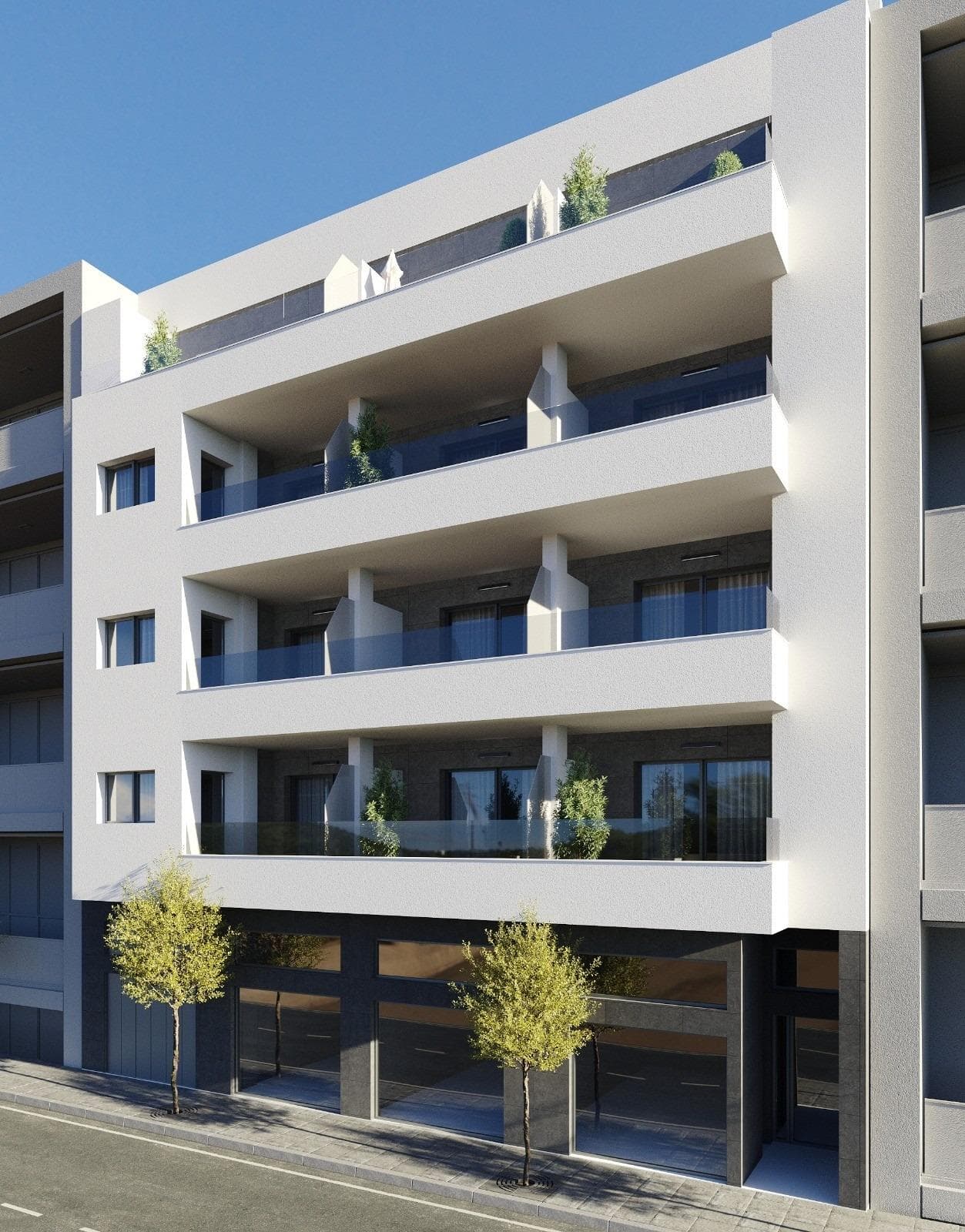 New Build Apartments in Torrevieja Just 400 m from Playa del CuraPrime Location in the Heart of TorreviejaDiscover these brand new apartments and penthouses in one of the most sought after areas of Torrevieja, only 400 m from Playa del Cura and just 150 m from the seafront promenade. Located in the city centre, this vibrant neighborhood offers all essential services within walking distance, including supermarkets, shops, restaurants, cafes and public transport. Torrevieja is a well known coastal city on the Costa Blanca, famous for its mild Mediterranean climate, lively atmosphere and year round lifestyle by the sea.Modern Apartments with Spacious LayoutsThis exclusive new development consists of only 12 apartments and penthouses with 2 or 3 bedrooms, designed to offer comfort, functionality and contemporary style. Middle floor apartments feature generous terraces, while the penthouses enjoy an additional private solarium, ideal for sunbathing or outdoor dining. All homes include an open plan kitchen connected to the living and dining area, creating bright and welcoming interiors. Bedrooms come with fitted wardrobes, and bathrooms are fully equipped with furniture, mirrors and shower screens. Optional underground parking spaces and storage rooms are available at an extra cost.Quality Finishes and Energy Efficient FeaturesThe apartments are built with high quality materials and a strong focus on energy efficiency. Exterior aluminum carpentry includes thermal break technology and double glazing for thermal and acoustic insulation. Motorized shutters add comfort and security. Each home has pre installation for ducted air conditioning and heating, reinforced entrance doors and white lacquered interior doors. Hot water is produced through an aerothermal system, reducing energy consumption and improving sustainability.Rooftop Solarium with Communal PoolResidents can enjoy an exclusive rooftop solarium with a communal swimming pool, accessible by lift or stairs. This private area is perfect for relaxing, sunbathing and enjoying open views over the city. It provides a peaceful retreat above the lively streets of Torrevieja and adds significant value to the development.Torrevieja Lifestyle and SurroundingsTorrevieja is known for its long coastline, sandy beaches and iconic salt lagoons. The Natural Park of La Mata and Torrevieja lagoons is approximately 5 km away and offers walking trails and unique landscapes. Several golf courses such as Villamartin Golf and Las Colinas Golf are within 12 to 18 km. Torrevieja Marina and port are around 1 km away. Alicante Airport is approximately 45 km and Murcia International Airport around 65 km, both with excellent European connections.Your Coastal Home AwaitsDo not miss this opportunity to own a modern new build apartment close to the beach in Torrevieja. Contact us today for more information or to arrange a private viewing.