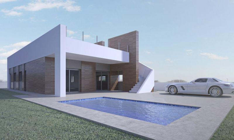 VILLA MODERNA ENTRE MAR Y MONTANA&#13;&#13; Fantastico Chalet de Obra nueva construido sobre una parcela de 400m2 en Aspe.&#13;&#13; El chalet tiene una superficie construida de 140.17m2, en una sola planta, con un porche de 19.20m2, un salón-comedor-cocina de 41.50m2, 3 dormitorios, 2 baños, una galerí­a y un solarium de 27.55m2.&#13;&#13; Incluido en el precio:&#13;&#13; Electrodomésticos: vitrocerámica, horno, extractor, lavavajillas, frigorí­fico y lavadora.&#13; Aire acondicionado con bomba de calor, instalación + máquina&#13; Baños con mueble de baño con espejo, mampara y griferí­a&#13; Cocina con muebles blancos y granito nacional&#13; Led interior en toda la vivienda y en el porche&#13; Doble acristalamiento, puertas interiores y armarios empotrados blancos.&#13; Pavimento alrededor de la vivienda y piscina y zona de aparcamiento de vehí­culo, grava, céspes y plantas.&#13; Puerta de vehí­culos puerta automática y puerta peatonal.&#13; Piscina&#13;&#13; Si buscas un entorno tranquilo, cerca de pueblos tipicos españoles, rodeado de montañas y a unos 30 minutos del mar, esta es tu casa!&#13;