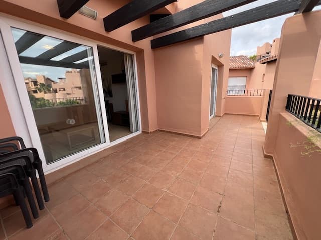 An opportunity to buy a one bedroom second floor apartment located on the popular Mar Menor Golf Resort. The apartment is being sold furnished and ready to move into, with vented air-conditioning throughout.Benefiting from an allocated parking space in the secure underground garage, which has a lift to all floors, this apartment comprises a living room with sliding doors opening to the 21m terrace, fitted kitchen, bedroom and bathroom. Located just a short walk to the five star hotel.Contact us to arrange a viewing.