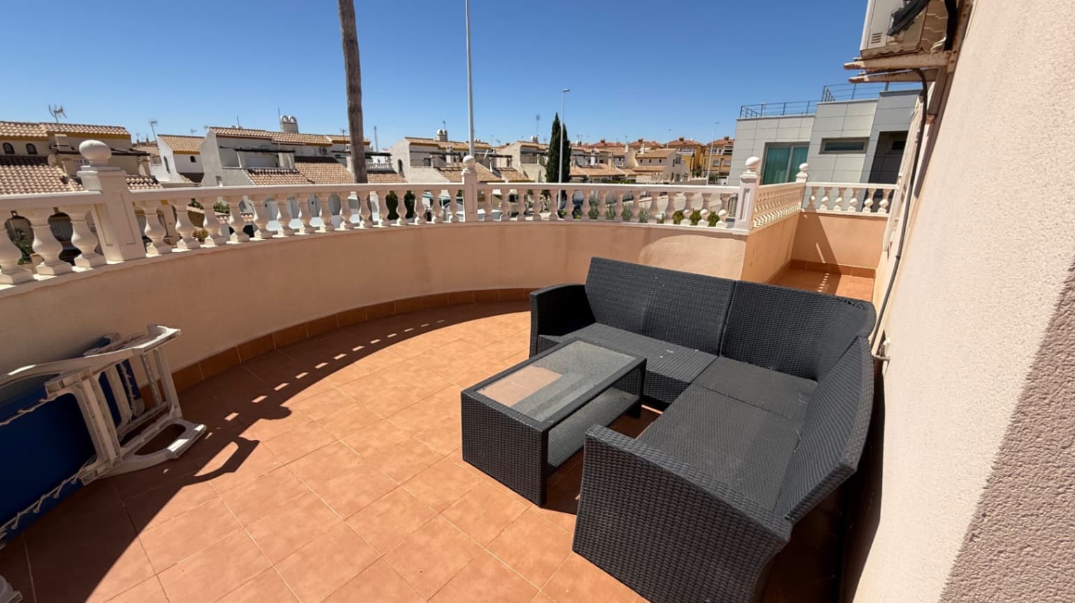 This exceptional two-story villa is located in the highly sought-after area of La Zenia, just a 5-minute stroll from the beach. Perfectly situated close to popular bars, fine restaurants, and local amenities, it offers a lifestyle of comfort, luxury, and convenience on the Orihuela Costa.The property features a spacious design with beautifully landscaped gardens and a private swimming pool – an ideal setting for relaxation and entertaining.On the main floor, you’ll find a bright and expansive living area, designed for both comfort and style. The second floor serves as a self-contained guest apartment, boasting its own kitchen, living room, bathroom, and two bedrooms – providing the perfect private retreat for visiting family or friends.With refined finishes, generous interiors, and an unbeatable location in one of the Costa Blanca’s most prestigious neighborhoods, this villa is a rare opportunity to own a luxury coastal home.