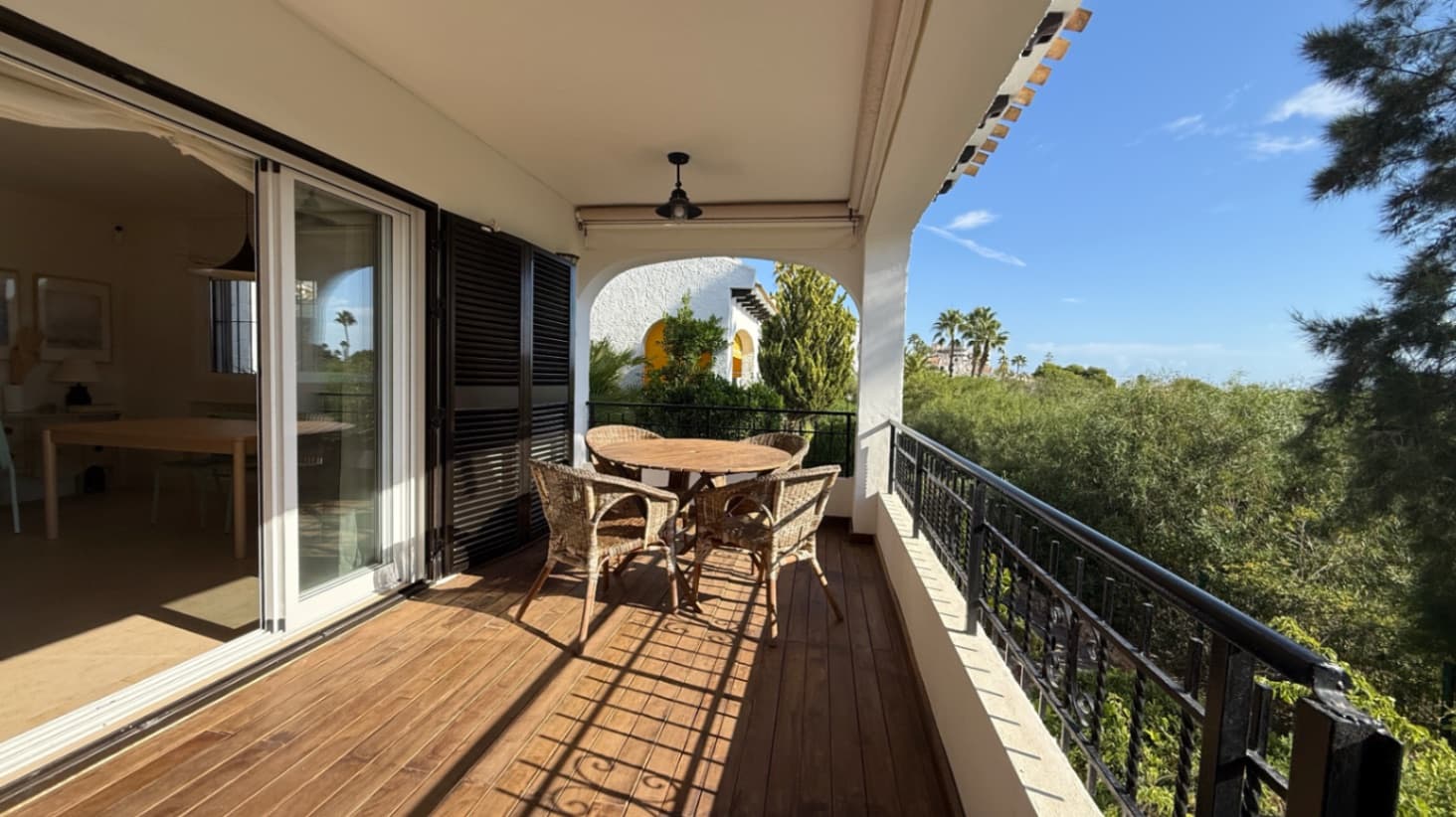 Experience modern coastal living in this beautifully renovated duplex, perfectly located just a stone’s throw from the golden sands of Cala Capitán beach in Cabo Roig.This bright and spacious home offers three full-sized bedrooms plus an additional smaller bedroom on the ground floor, ideal for guests, a home office, or extra storage. There are two modern bathrooms, both elegantly designed with high-quality finishes.The open-plan living area flows seamlessly into a stylish, fully equipped kitchen, creating a perfect space for entertaining or relaxing with family. The property also features double glazing throughout and central heating, ensuring comfort all year round.Upstairs, the master bedroom enjoys a private balcony, the ideal spot for morning coffee or evening sunsets. There’s also ample storage, including a large indoor storage room and an additional outdoor storage area.With its sunny terraces, modern upgrades, and unbeatable location close to beaches, restaurants, and shops, this turnkey duplex offers the best of Mediterranean living — comfort, style, and convenience all in one.