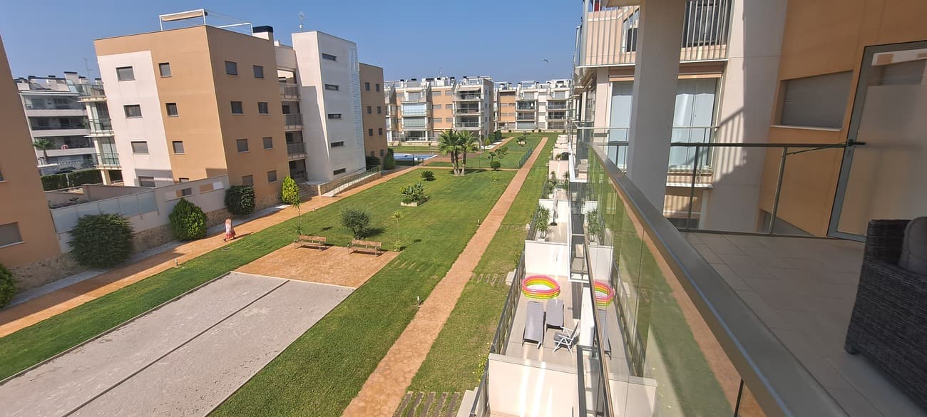 Modern 2-Bedroom Apartment in Los DolsesDiscover this beautifully presented second-floor apartment in the sought-after area of Los Dolses, offering the perfect combination of comfort, convenience, and Mediterranean lifestyle.This key-ready home boasts 2 spacious bedrooms and 2 bathrooms, a bright open-plan living and dining area, and a modern fitted kitchen. The apartment is sold fully furnished and benefits from air conditioning, lift access, and a private terrace ideal for relaxing or entertaining.Additional features include a private parking space with garage, a handy storage room, and access to a lovely communal swimming pool set within well-maintained gardens.Located in a prime spot, this property is surrounded by top-class golf courses such as Villamartin, Las Ramblas, and Campoamor, and is just a short drive from the stunning beaches of Orihuela Costa. Both Alicante and Murcia airports are easily accessible, making it perfect as a holiday home, rental investment, or year-round residence.Don’t miss this fantastic opportunity to own an apartment in one of the Costa Blanca’s most desirable locations