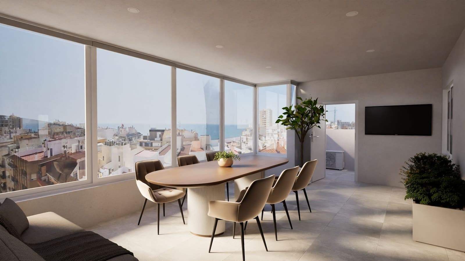 Fully Renovated 2-Bedroom Apartment with Large Terrace – 8th Floor with ElevatorThis completely renovated apartment (renovation completion: October 30) is located on the 8th floor of a modern building with elevator access in a prime location. With a total area of 74 m², the apartment offers a bright and spacious layout, ideal for comfortable living or as an attractive rental investment.It features a 24 m² open-plan living room with kitchen, two bedrooms (6.7 m² and 9 m² – one with access to the terrace), a modern bathroom (4.8 m²), and a laundry room (4 m²). The 26 m² glazed terrace is perfect for enjoying outdoor space all year round.The apartment is sold with a fully installed kitchen, but unfurnished, giving you the freedom to decorate to your taste. It also has built-in wardrobes, air conditioning, and dual orientation (north and south) for excellent natural light and ventilation.Key Features:74 m² built, 48 m² usable space2 bedrooms1 bathroom26 m² glazed terrace8th floor with elevatorFully renovated (finished October 30)Air conditioningBuilt-in wardrobesNorth-south orientationBuilding constructed in 2005Partial accessibility for people with reduced mobilityAn excellent opportunity in a well-connected area with all services nearby!