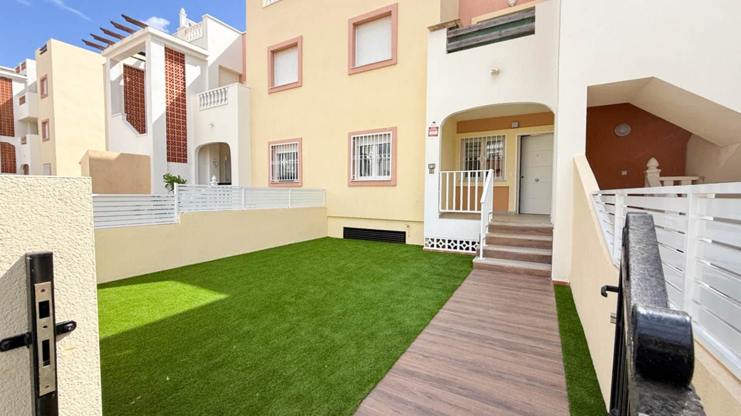 Beautifully refurbished from top to bottom, this modern bungalow in La Zenia (Orihuela Costa) offers stylish, move-in-ready living just 1 minute from La Zenia Boulevard and close to the beaches of Playa Flamenca. A perfect blend of modern comfort, location, and Mediterranean lifestyle on the Costa Blanca South.The property features a bright open-plan living room with new fitted kitchen, 2 bedrooms, and 1 modern bathroom.Key features:Full renovation: new floors, paint, doors, and modern furniture.Built-in wardrobes in both bedrooms.Ducted air conditioning for year-round comfort.Storage room with water heater and washing machine.Sold fully furnished and decorated, including lighting, artwork, towels, and linens.Outdoor living & communal areasEnjoy a 25 sqm west facing garden area, perfect to enjoy the afternoon sun. The quiet residential complex offers 2 swimming pools and beautiful landscaped green areas.Prime location:Just steps from La Zenia Boulevard with open-air shopping, dining, and entertainment.Only 1 km to Playa Flamenca Beach.Close to Las Ramblas Golf and Las Colinas Golf & Country Club.An unbeatable combination of beach, shopping, and golf — perfect for holidays, full-time living, or a rental investment.Buyers looking for a brand-new-feeling home with no renovation needed.Golf and beach lovers.Investors seeking strong rental appeal in Orihuela Costa.