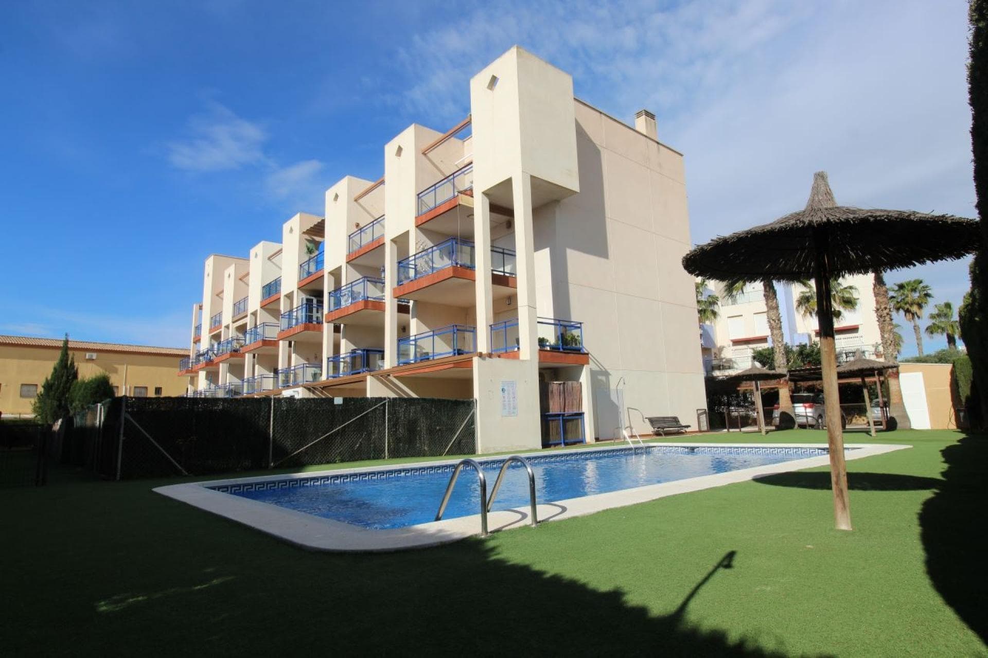 Live by the sea in Cabo Roig: Bright and functional apartment just 600 meters from the beachLooking for a home in one of the most sought-after areas of Orihuela Costa? This cozy apartment, located on the second floor with an elevator, combines comfort, a prime location, and all the amenities needed for living near the Mediterranean. With 80 m² of built area (70 m² of usable area), the property has 2 large bedrooms and 2 bathrooms, perfect for families or as a holiday investment.The spacious and bright living-dining room opens onto a practical open-plan kitchen, ideal for those who enjoy open and functional spaces. From here, you can access an 8 m² east-facing terrace, where you can enjoy the morning sun in a private and peaceful setting. The apartment includes ducted air conditioning to ensure maximum comfort year-round.The residential complex offers a communal pool and children's playground, ideal for families, as well as private parking INCLUDED in the price, an added value in such a central location. The property is being sold fully furnished and equipped, ready to move into or rent. With an annual community fee of just €550 and a supplementary €250/year, this apartment represents excellent value for money.Located in the heart of Cabo Roig, just a few minutes' walk from restaurants, supermarkets, and entertainment areas, this apartment is perfect both as a permanent residence and as a second home. Its proximity to the beach (600 m) and excellent connections to essential services make it a unique opportunity on the market.Don't wait any longer: live near the sea in an environment full of life and possibilities. Contact us now for more information and don't miss this opportunity!