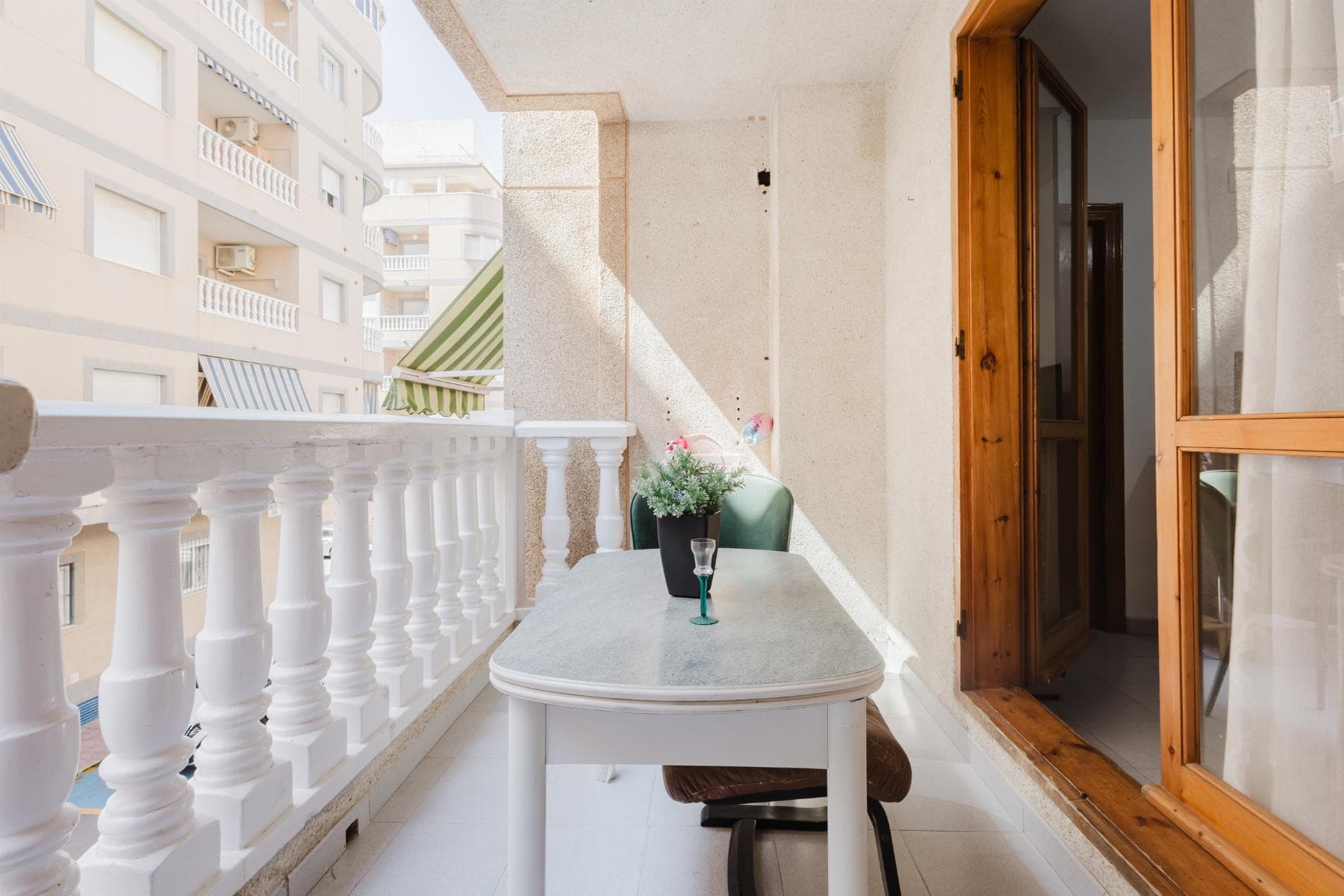 LIVE STEPS FROM THE SEA APARTMENT IN TORREVIEJA FOR €119,990Dreaming of waking up every day to the Mediterranean breeze This charming apartment in Torrevieja is the perfect opportunity to enjoy the sun, sea, and coastal lifestyle all year round.Located on a first floor in one of the citys most vibrant areas, just 220 m from Acequión Beach and 260 m from Los Náufragos Beach, this home offers an unbeatable location, combining comfort, tranquility, and quality of life.With 50 m² built plus a cozy 6 m² terrace, the apartment features2 bright bedrooms1 full bathroomAn independent kitchen with access to an interior patioExcellent southeast orientation, ensuring natural light all day longJust a short walk from restaurants, supermarkets, pharmacies, bars, shopping centers, and public transport, and perfectly connected to Alicante Airport (only 45 minutes by car).Ideal as a permanent residence, holiday home, or rental investment. Nearby attractionsParque de las Naciones 1 kmPromenade and Marina 1.2 kmHabaneras Shopping Center 2.5 kmTorrevieja Salt Lakes 3 kmAquópolis Water Park 10 min by carWith over 300 days of sunshine per year, Torrevieja offers a healthy outdoor lifestyle, warm beaches, and a multicultural atmosphere that makes it one of the most desirable destinations on the Costa Blanca. Additional detailsProperty tax (IBI) €130/yearCommunity fees €400/yearCondition Ready to move in just bring your suitcases!Contact us today to schedule your visit. Your new life by the sea starts here!