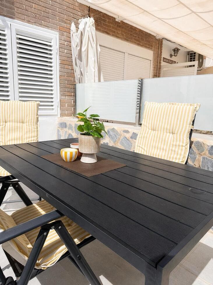 Discover this stylish ground floor apartment in the highly sought-after area of La Zenia, just 150 meters from the beach.<br /><br />Fully renovated and move-in ready — perfect as a holiday home or a high-yield rental investment.<br /><br />Layout:<br />— 2 bedrooms (one double + one twin)<br />— 1 modern bathroom with walk-in shower<br />— bright living room with open-plan kitchen<br />— large private terrace<br /><br />Key highlight — the terrace:<br />This is real usable space, not just decoration. Dining area, chill-out zone, awning, BBQ potential — basically an extra outdoor living room.<br /><br />Features:<br />— fully equipped modern kitchen<br />— air conditioning<br />— southeast orientation (plenty of natural light)<br />— clean, neutral design ready for personalisation or rental<br /><br />Location:<br />— 150 m to La Zenia beach<br />— walking distance to shops, restaurants, all amenities<br />— prime area for short-term and long-term rentals<br /><br />Bottom line:<br />Solid asset for investment or a hassle-free second home by the sea.