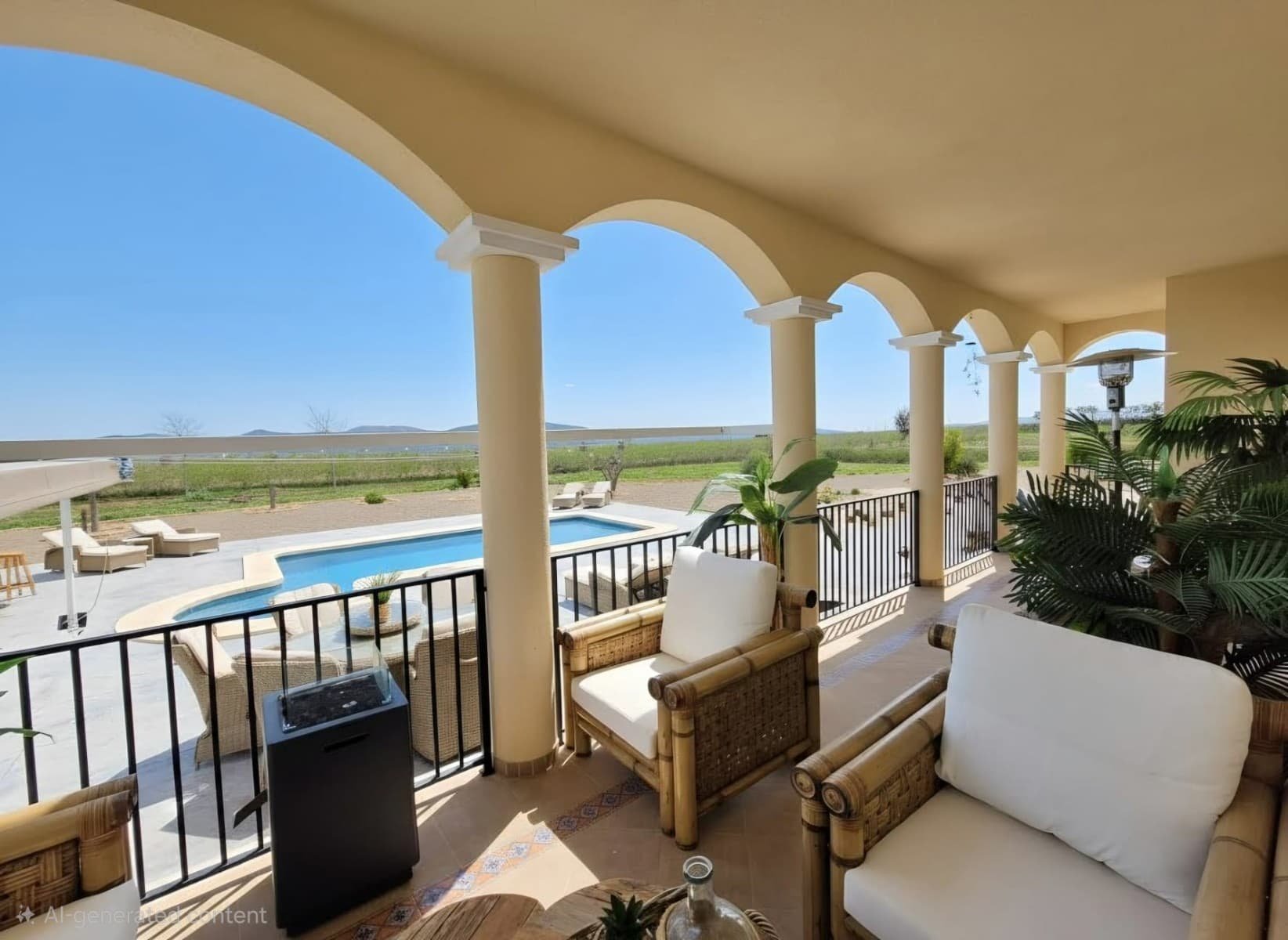 Key Ready: Luxury Country Living Within Walking Distance of PinosoDiscover the perfect blend of rustic charm and modern convenience in this impressive 4-bedroom, 3.5 bathroom detached villa. Set upon a generous 10,302 m² plot, this home offers an elevated lifestyle with commanding views over local vineyards, regional parks, and the picturesque town of Pinoso.The LifestyleWhether you are looking for a permanent residence or a high-end holiday retreat, this property is designed for those who love to entertain. The outdoor space is a standout feature, centered around a sparkling swimming pool surrounded by expansive, low-maintenance impressed concrete terracing and landscaped gardens. With a fully equipped outdoor kitchen, dedicated changing room, and toilet, summer afternoons here are effortless.Enjoy your morning coffee on the classic arched terraces, overlooking beautifully landscaped gardens and your own private pool and surrounding vineyards and orchards.The InteriorStep inside to an expansive open-plan living area that immediately feels like home. The clever layout separates the social and private spaces perfectly:The Heart of the Home: To the left, a chef's dream kitchen features a central island and a large dining area perfect for large family gatherings. To the right, a beautifully furnished lounge area is anchored by a fully functioning fireplace—ideal for cooler Spanish winter evenings.Space for Everyone: The ground floor hosts a spacious master suite with a large en-suite bathroom. Upstairs, you'll find a second grand master bedroom complete with a private dressing room and en-suite. Two additional guest bedrooms share a well-appointed family bathroom.A Room with a View: Every bedroom in the house benefits from direct access to terrace areas via patio doors, ensuring the stunning regional scenery is the first thing you see every morning.Modern Efficiency & ComfortThis is a "turn-key" property that doesn't compromise on infrastructure. It uniquely benefits from being connected to mains electric and mains irrigation water, providing peace of mind and reliability. To keep running costs low, the property features a hydrid solar panel system integrated into the carport structure.Additional High-Spec Features:Climate Control: Ducted air conditioning throughout both floors and a cozy fireplace.Connectivity: High-speed internet already connected.Security: The entire 10,302 m² plot is fenced and accessed via electric gates.Utility: Separate laundry/utility room off the kitchen and a legal, modern septic tank.Extras: White goods are included, and high-quality furniture is available for negotiation, making your move even simpler.LocationWithin walking distance to Pinoso. You can enjoy the peace of the countryside and the beauty of the surrounding national parks while being just minutes away from award-winning restaurants, shops, and the vibrant local culture of one of Alicante's most popular towns.Experience the scale and beauty of this property for yourself. Contact us today to arrange a viewing.About the AreaPinoso is a welcoming inland town known for its excellent local cuisine, vineyards, and friendly community. The town offers supermarkets, restaurants, schools, sports facilities, and medical services, making it ideal for year-round living. Surrounded by mountains, vineyards, and almond groves, the area is perfect for those who enjoy nature and outdoor activities while still being within easy reach of Alicante airport and the Costa Blanca beaches.We have a large portfolio of properties in the Costa Blanca and Costa Calida areas, specialising in country properties, villas, fincas, building plots and design and build options in the Alicante and Murcia regions with a particular emphasis on Elda, Monovar, Pinoso, Sax, Villena, Aspe, Fortuna, Albacete and many more surrounding areas. We have been established since 2004 and have decades of experience between the team which we bring to bear to help you find and secure your new dream home. We help you every step of the way to make sure your purchase in Spain is safe and hassle free. We are not here to sell you a property, we are here to help you realise your dream and find what is right for you. With us you are in the safest hands. Contact us now to have a no obligation chat about how you too can realise your dreams.