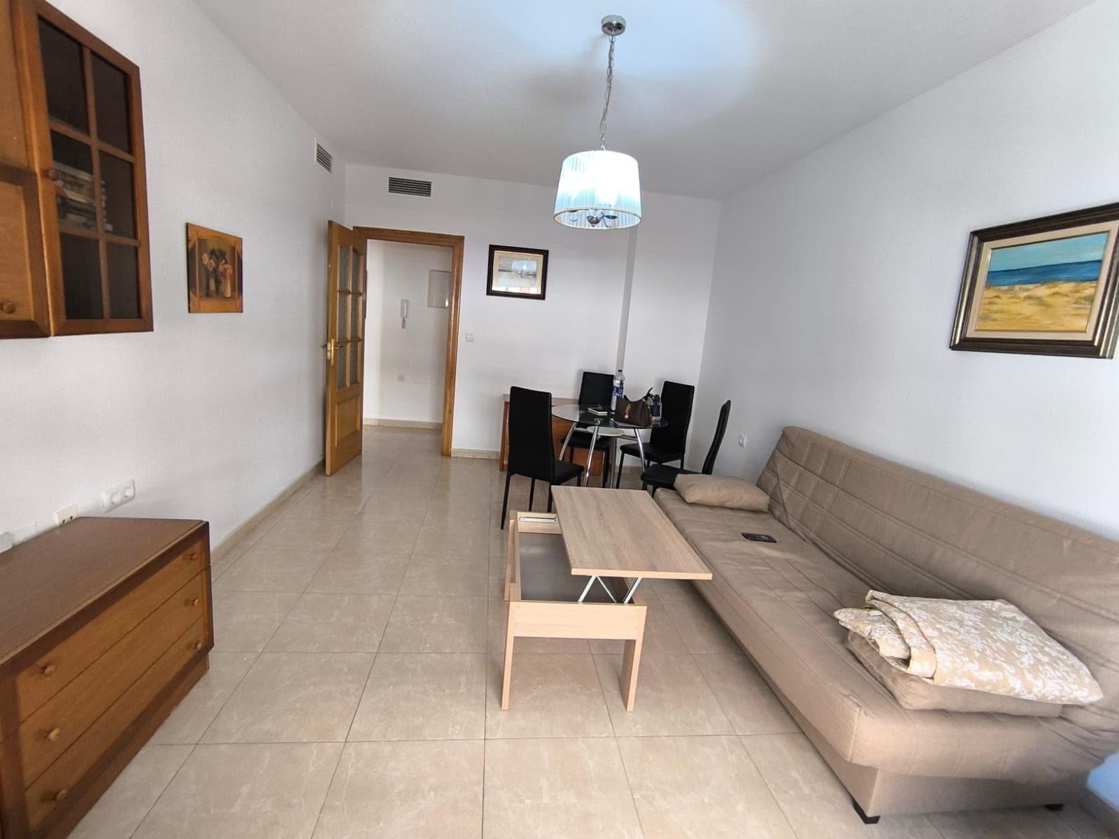 Located on one of the most central streets in Pinoso, this attractive apartment offers the convenience of having all essential services just a few steps from your door. Supermarkets, restaurants, cafés, shops, banks, and everyday amenities are all within walking distance, making this an ideal home for those who value comfort and accessibility.The apartment features two bedrooms and two bathrooms, with a practical and well-designed layout. The master bedroom benefits from direct access to a private patio, creating a pleasant additional outdoor space. The property also includes a fully equipped kitchen, ready for immediate use.One of the standout features of this home is its exclusive private rooftop terrace, offering an excellent space to relax, entertain, or enjoy the Mediterranean climate in complete privacy. Although the apartment is located on the first floor, the building has a lift that provides direct access all the way to the rooftop level. Each owner has their own independent terrace with a private entrance, ensuring that no other residents can access this space.This property is an excellent opportunity as a permanent residence, holiday home, or investment, combining a prime central location with private outdoor areas and everyday convenience.About the AreaPinoso is a charming and vibrant town that offers a full range of services throughout the year. Its welcoming atmosphere, local restaurants, cafés, shops, healthcare facilities, and supermarkets make it a highly desirable place to live. From this apartment, everything you need is within walking distance, allowing you to enjoy a comfortable lifestyle in one of the town's most convenient locations.We have a large portfolio of properties in the Costa Blanca and Costa Calida areas, specialising in country properties, villas, fincas, building plots and design and build options in the Alicante and Murcia regions with a particular emphasis on Elda, Monovar, Pinoso, Sax, Villena, Aspe, Fortuna, Albacete and many more surrounding areas. We have been established since 2004 and have decades of experience between the team which we bring to bear to help you find and secure your new dream home. We help you every step of the way to make sure your purchase in Spain is safe and hassle free. We are not here to sell you a property, we are here to help you realise your dream and find what is right for you. With us you are in the safest hands. Contact us now to have a no obligation chat about how you too can realise your dreams.